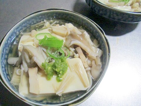 豆腐のキノコあんかけ